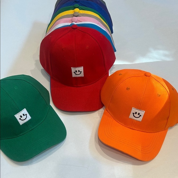 Colorful Smiley patch Face Baseball Cap Bundle 13 adjustable adult one size new - Picture 2 of 7